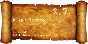 Klepp Toszka névjegykártya
